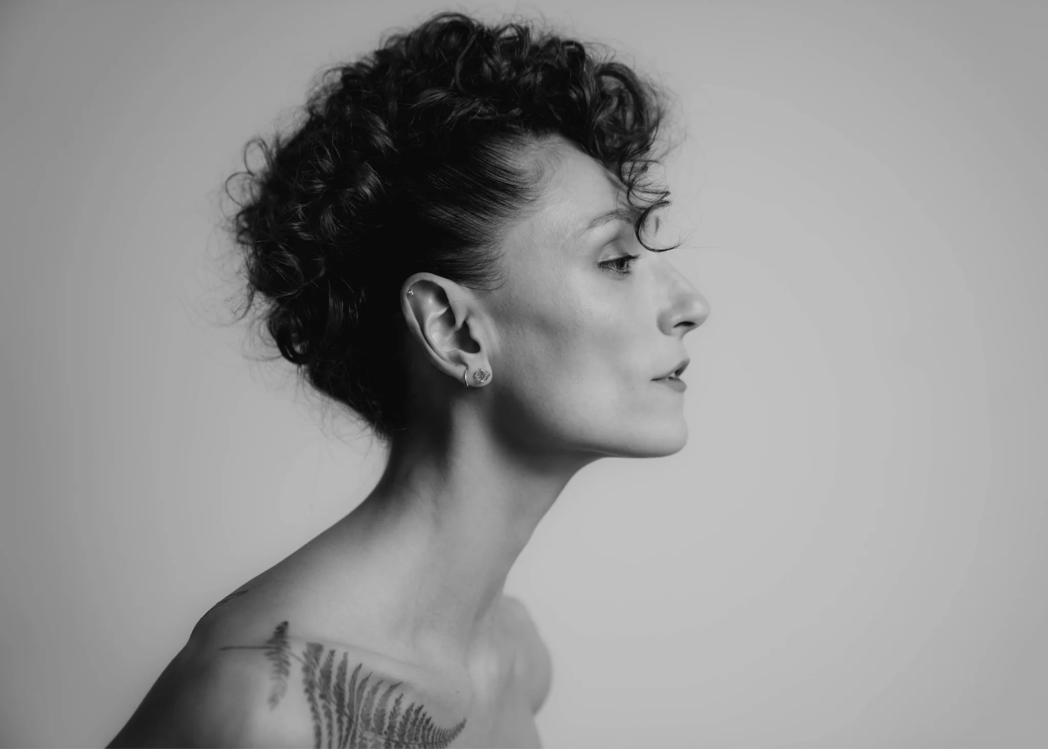 Curly Updo Profile Right